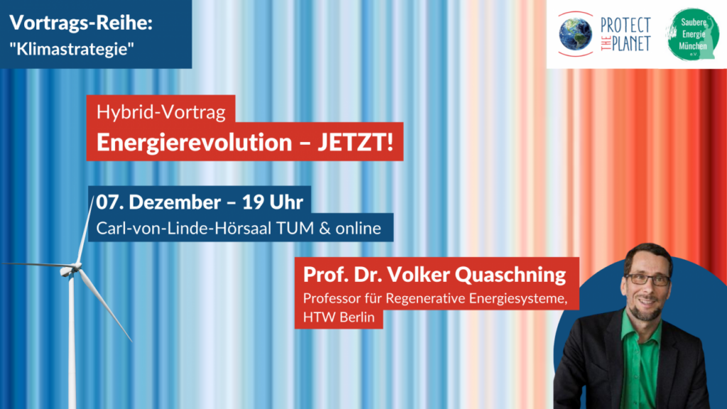 Prof. Dr. Volker Quaschning: „Energierevolution – jetzt!“ 7. Dezember | 19:00 - 21:00